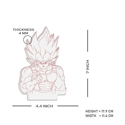 3D Illusion Goku Anime Desk Table Lamp with 7 Color Changing Light Light   Birthday Gift for Kids & Anime Lover